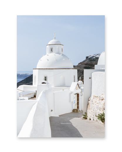 Greece Church | Santorini Blue Art Print