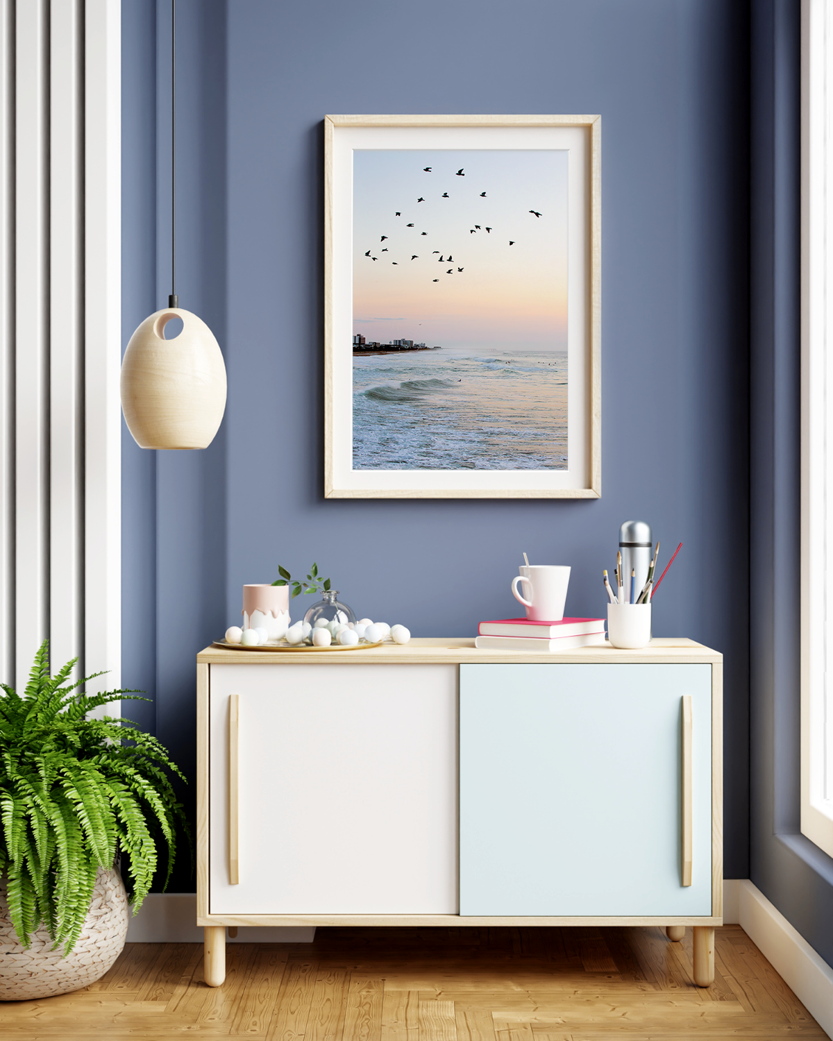 contemporary coastal decor blue ocean wall art