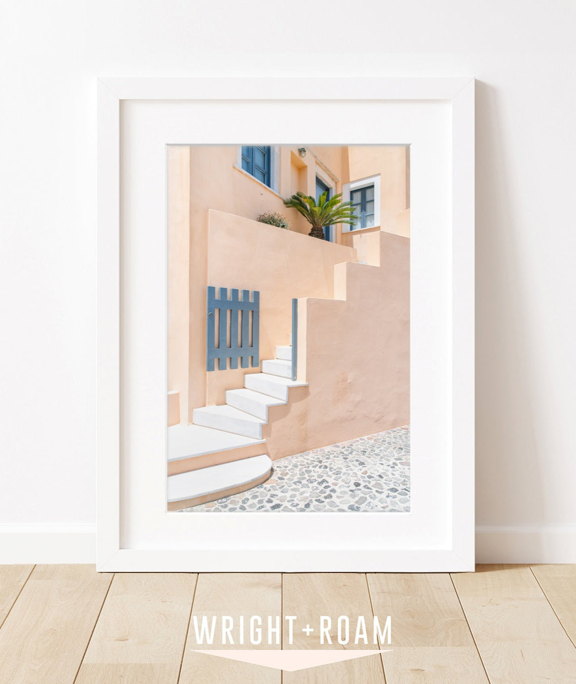 Pastel Minimal Art Print | Santorini, Greece