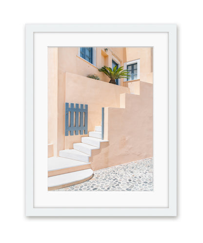 Pastel Minimal Art Print | Santorini, Greece