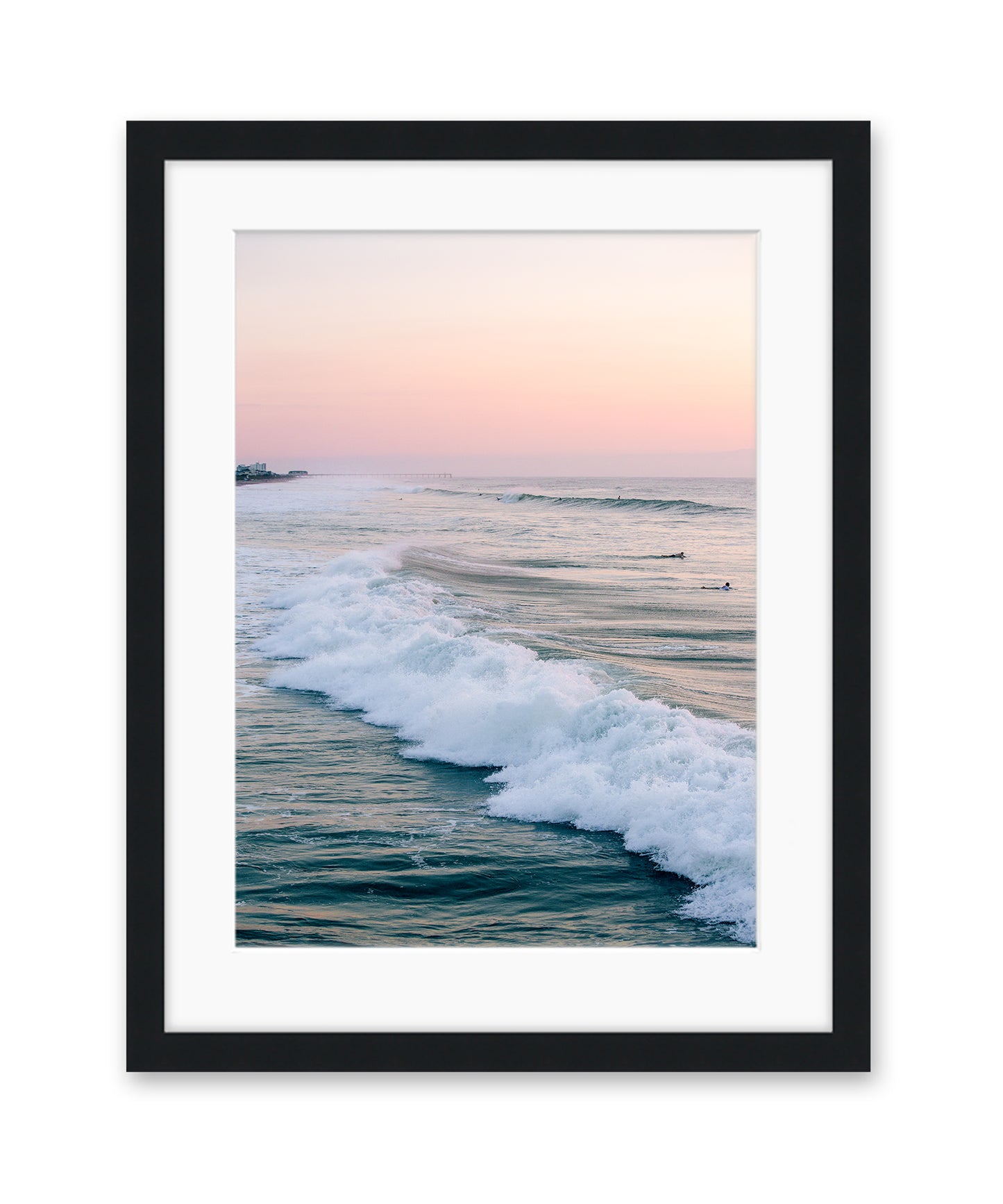 pink sunrise wrightsville beach black frame