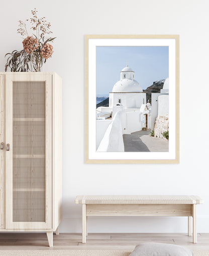 Greece Church | Santorini Blue Art Print