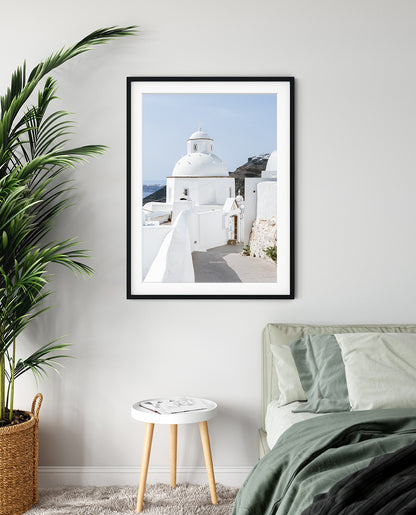 Greece Church | Santorini Blue Art Print