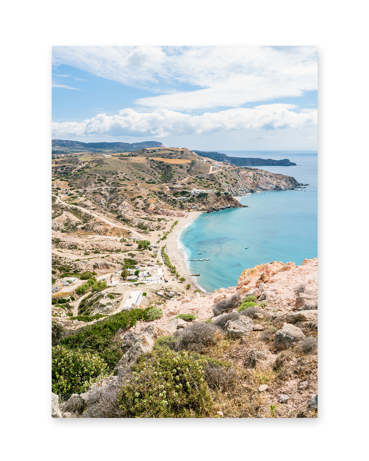 Milos, Greece. Natural landscape along the aegean sea.