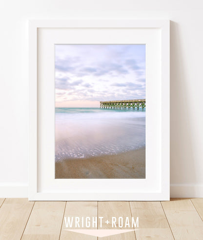 soft purple sunset beach print, Wright and Roam