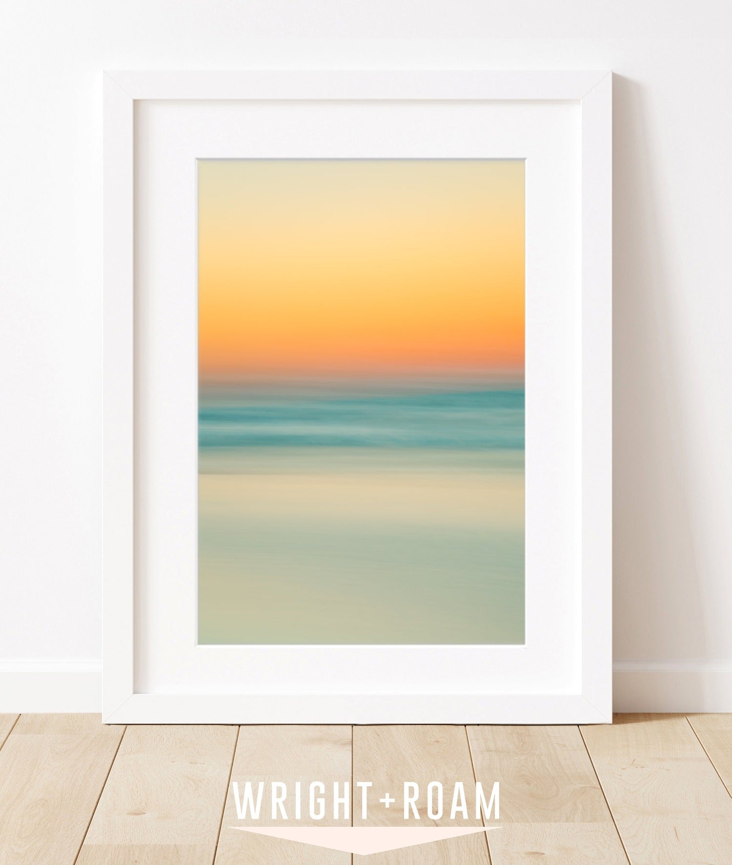 abstract minimal print, sunrise beach photograph by Wright and Roam