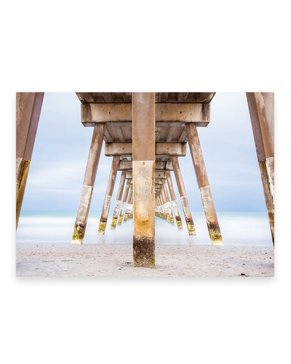 blue Johnny mercer pier wrightsville beach photograph, by Wright and Roam