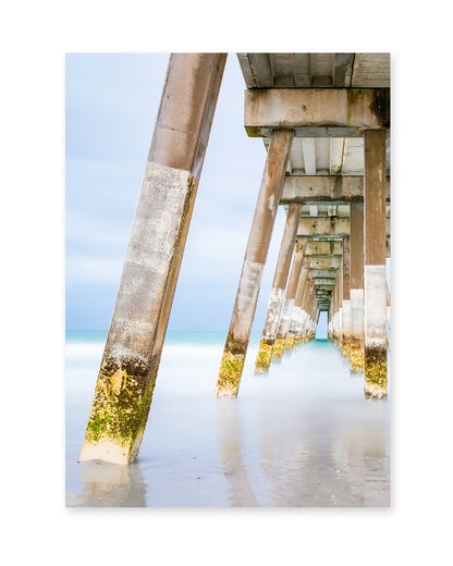 blue johnny mercer pier beach photograph, wrightsville beach, by Wright and Roam