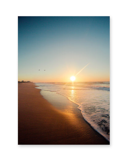 Blue and Yellow Sunrise Wrightsville Beach Photograph by Wright and Roam