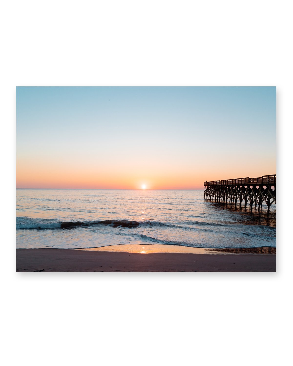 Teal Blue Sunrise Wrightsville Beach Photograph, by Wright and Roam