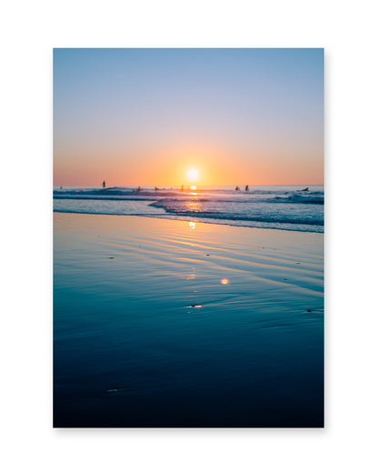 colorful blue surf print, beach photograph