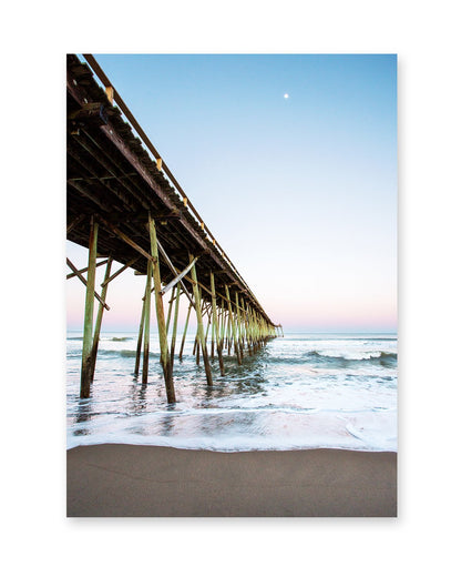 blue pier sunset carolina beach photograph by Wright and Roam