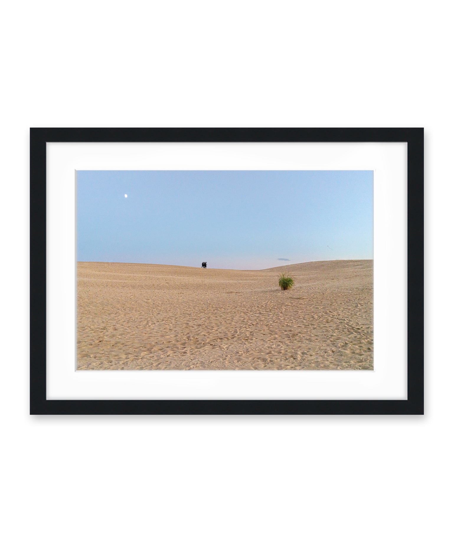 outer banks, jockeys ridge photograph, minimalist print by Wright and Roam, black wood frame