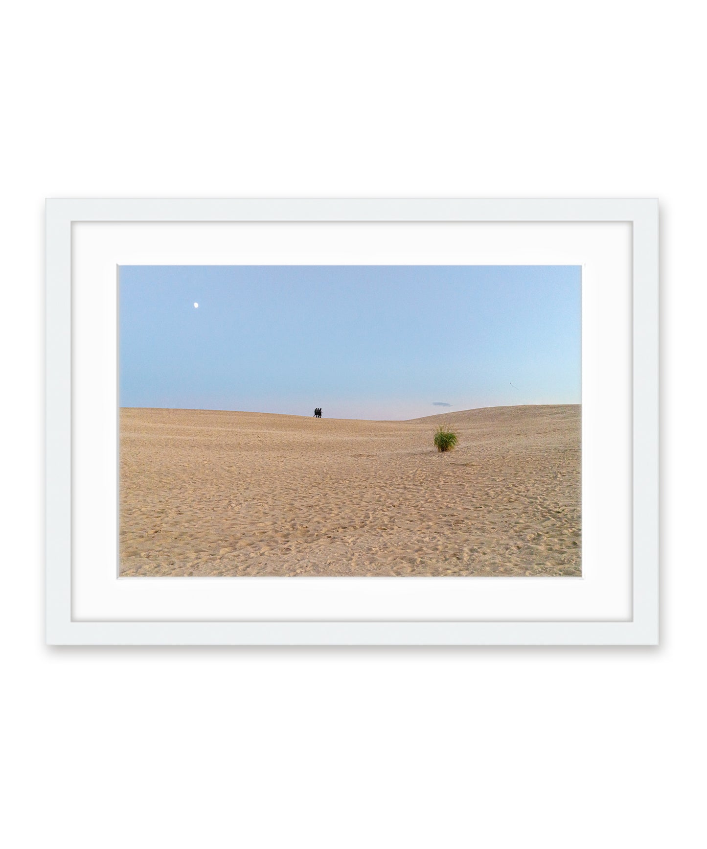 outer banks, jockeys ridge photograph, minimalist print by Wright and Roam, white wood frame