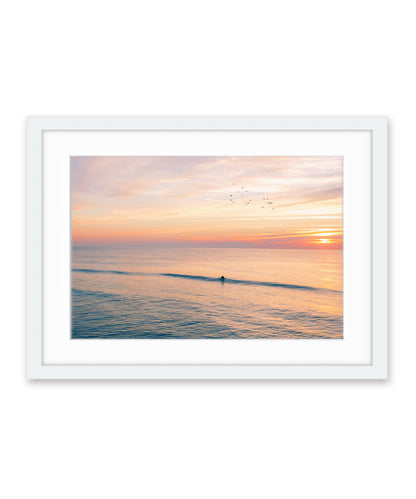 Sunrise Wrightsville Beach Photograph, white frame