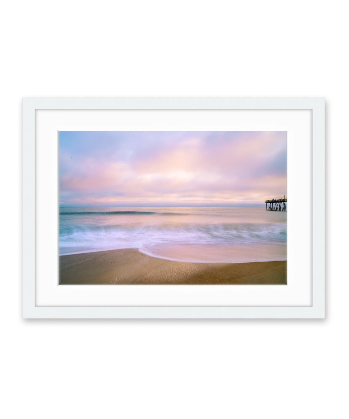 Outer Banks, beach sunrise wall art photograph by Wright and Roam, white frame