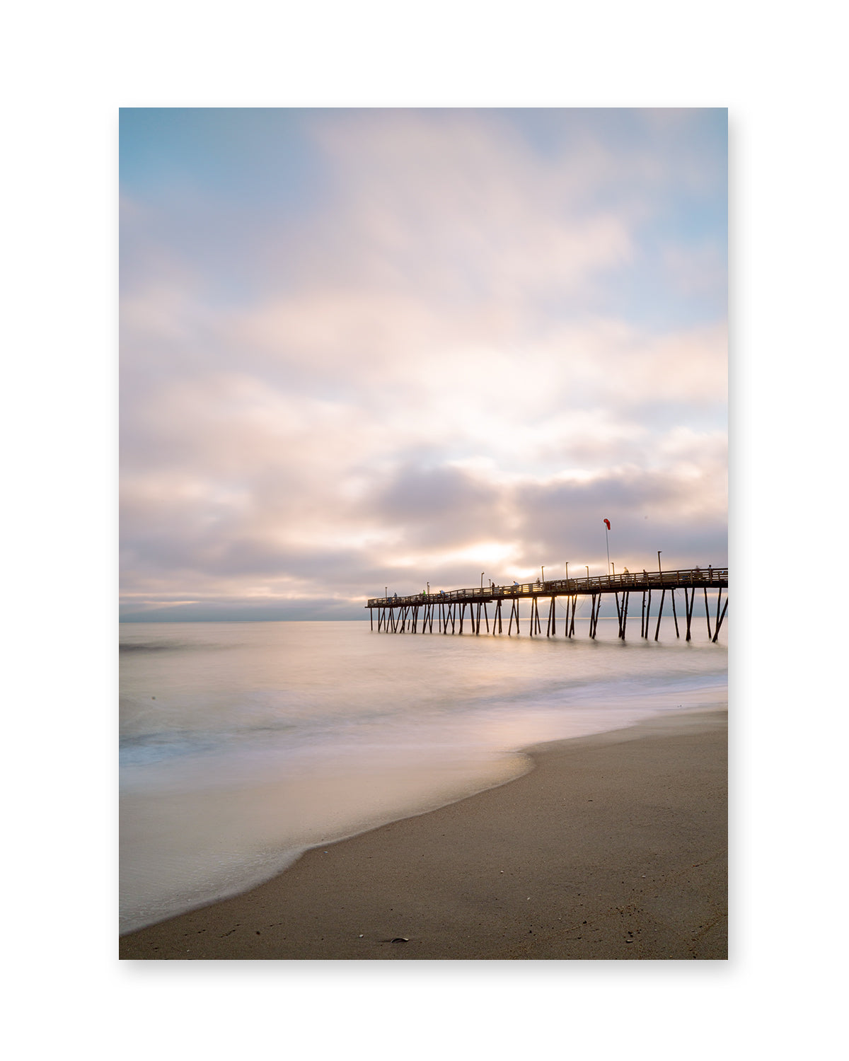 outer banks, avalon pier photograph, pastel beach wall art print by Wright and Roam