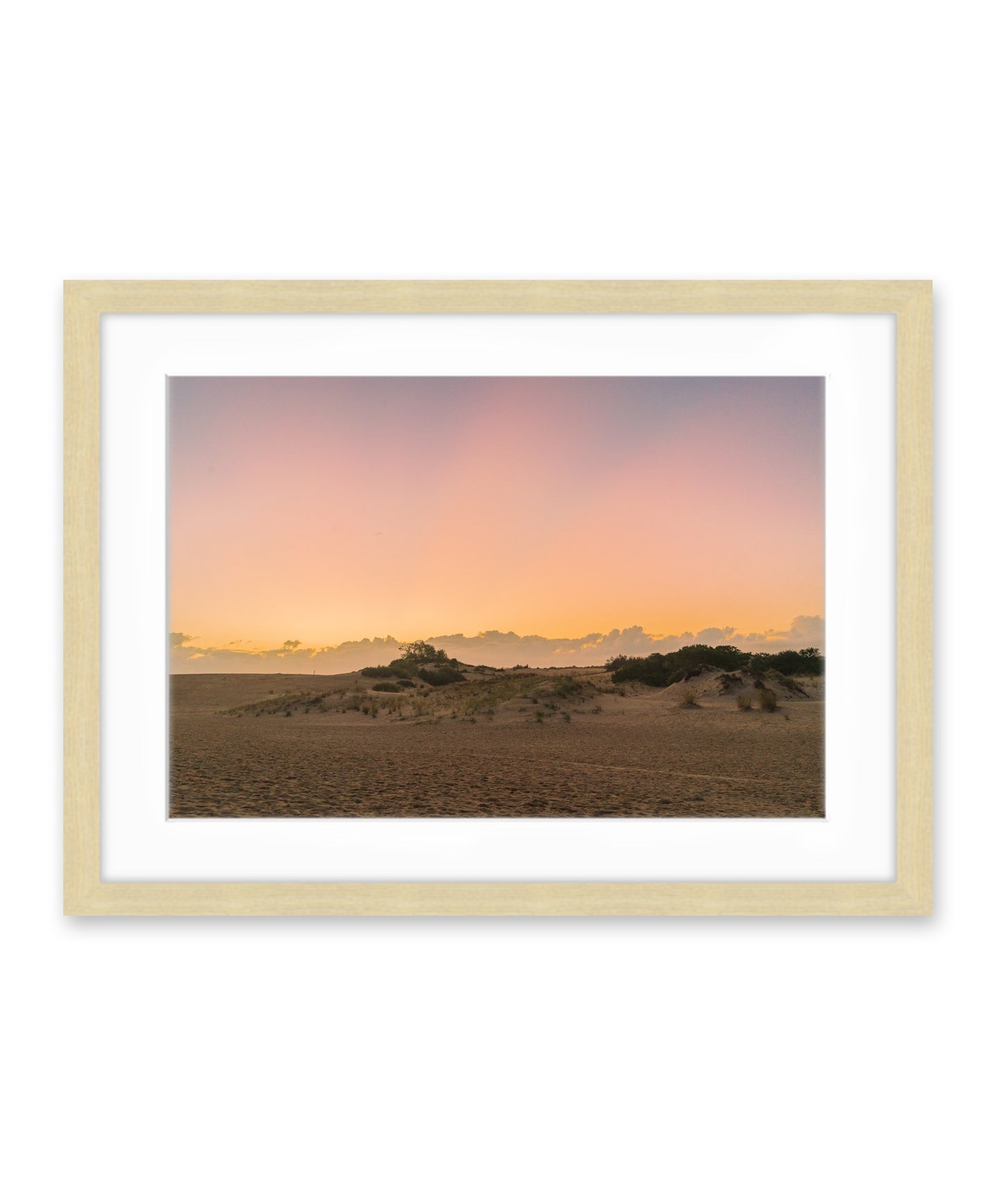 outer banks, jockeys ridge sunset dunes photograph by wright and roam, wood frame