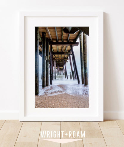 Outer Banks North Carolina, Avalon Pier Photograph, large beach art by Wright and Roam