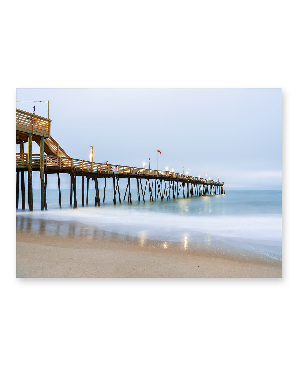 outer banks, avalon pier, blue beach wall art photograph by Wright and Roam