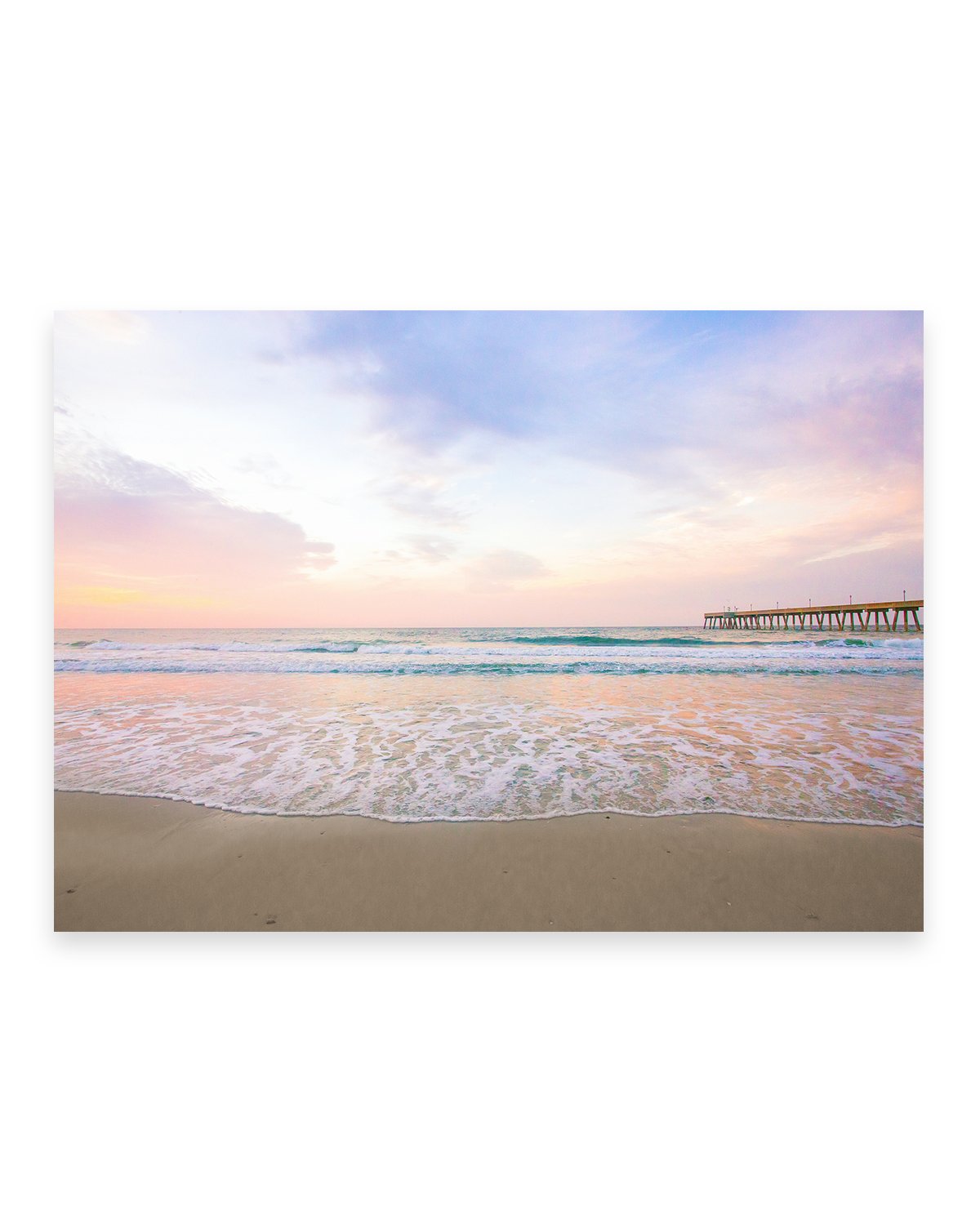 pastel pink and purple sunrise Wrightsville beach photograph by Wright and Roam