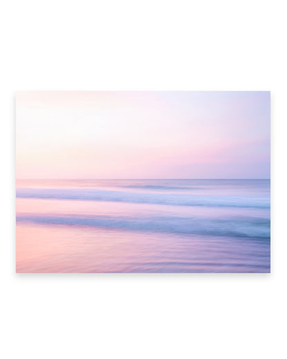 pastel pink abstract minimal ocean waves beach photograph by Wright and Roam