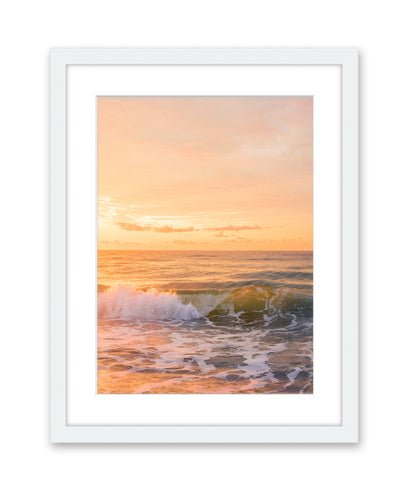 golden wave photograph White frame by Wright and Roam