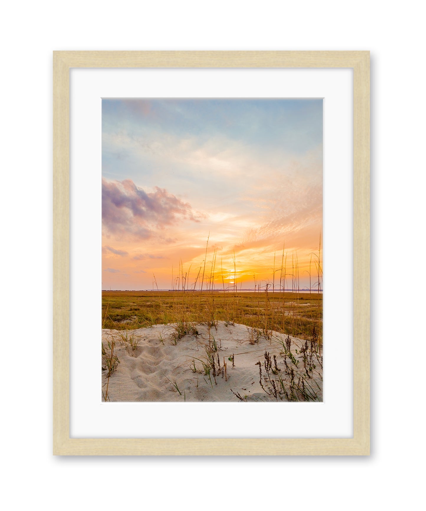 sunset sand dunes north carolina wood frame