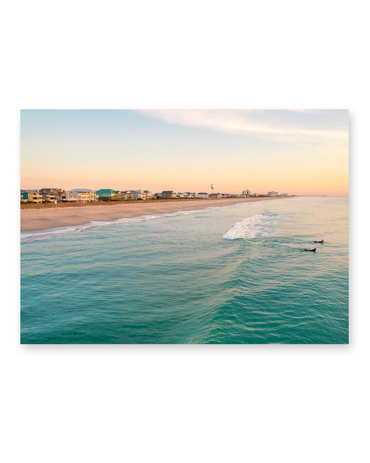 sunset wrightsville beach aerial ocean photograph