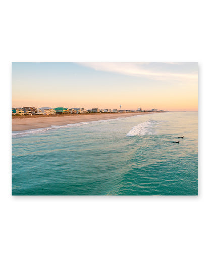 sunset wrightsville beach aerial ocean photograph