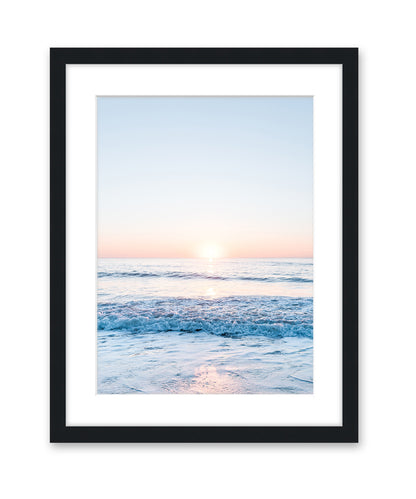 Pastel Blue Wrightsville Beach Photograph, Black Wood Frame by Wright and Roam